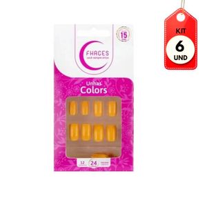 Kit C/06 Fhaces Pôr Do Sol Unhas Postiças C/24