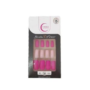 Fhaces U4033 Unhas Postiças Brilho & Fosco Rosa C/36