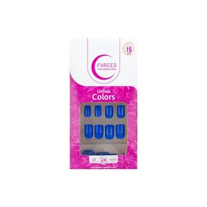 Fhaces Colors Azul Sky Unhas Postiças C/24