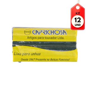 Kit C-12 Caprichosa Super Preta Lixa P- Unha C-100