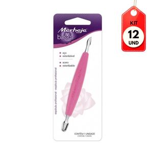 Kit C/12 Merheje Rosa Espátula Manicure