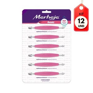 Kit C/12 Merheje Rosa Espátulas Manicure C/6