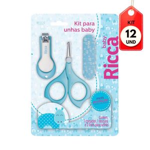 Kit C/12 Ricca Baby Kit Manicure Azul