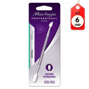 Kit C/06 Merheje Aço Espátula Manicure