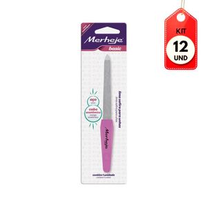 Kit C/12 Merheje Basic Metálica Lixa De Unhas