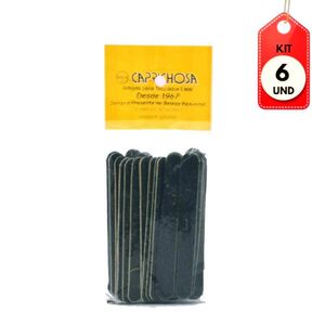 Kit C/06 Caprichosa Preta Mini Lixa P/ Unha C/20