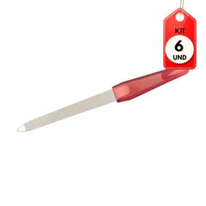 Kit C/06 Santa Clara Lixa De Unhas Metálica 8,5cm
