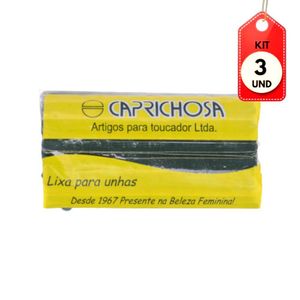 Kit C/03 Caprichosa Super Preta Lixa P/ Unha C/100
