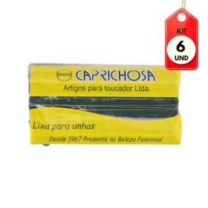Kit C/06 Caprichosa Super Preta Lixa P/ Unha C/100