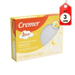 Kit C-03 Cremer Luxo Fralda De Pano Branca C-5