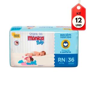 Kit C-12 Turma Da Mônica Fralda Infantil Rn C-36