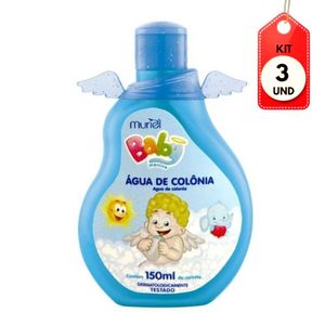 Kit C/03 Muriel Baby água Colônia Infantil Menino 100ml