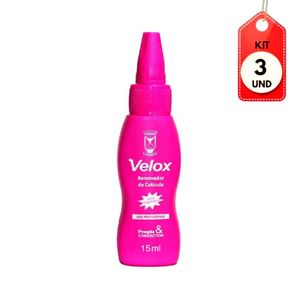 Kit C/03 Velox Removedor De Cutícula 15ml