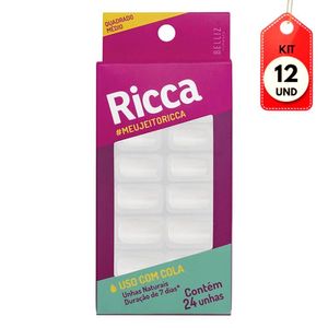 Kit C-12 Ricca 1320 Unhas Naturais Quadrado Médio