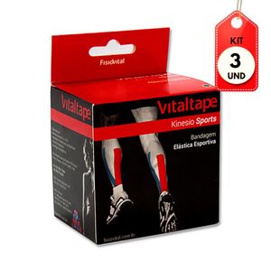 Kit C-03 Vitaltape Bandagem Elástica Kinesio Sports Pink 5cmx5m