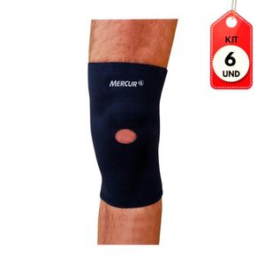 Kit C/06 Mercur Joelheira Neoprene C/ Furo Eg