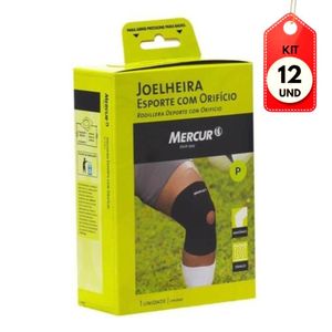 Kit C/12 Mercur Joelheira Neoprene C/ Furo P