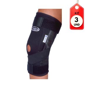 Kit C/03 Ortocenter 1695 Joelheira Neoprene Articulada C/ Cintas Cruzadas Gg