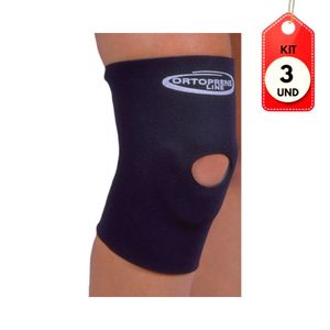 Kit C/03 Ortocenter 1207 Joelheira Neoprene C/ Suporte P/ Rótula Curta M