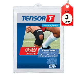 Kit C/03 Tensor 8213 Joelheira Neoprene Patelar C/ Furo G