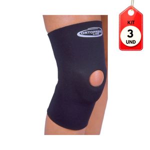 Kit C/03 Ortocenter 1691 Joelheira Neoprene Longa C/ Apoio Patelar P