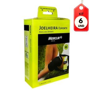Kit C/06 Mercur Joelheira Neoprene Sport S/ Furo M