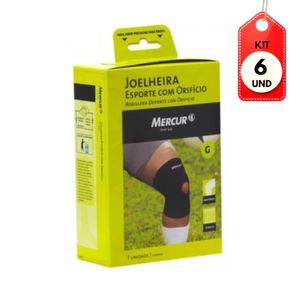 Kit C/06 Mercur Joelheira Neoprene C/ Furo G