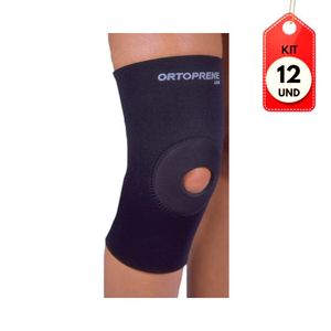 Kit C/12 Ortocenter 1236 Joelheira Neoprene C/ Suporte P/ Rótula Longa M