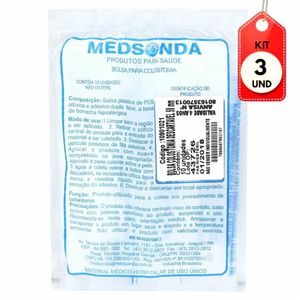 Kit C/03 Medsonda Bolsa De Colostomia Descartável 50mm C/10
