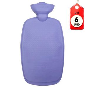 Kit C/06 Mercur Bolsa P/ água Quente Lilás M 1400ml