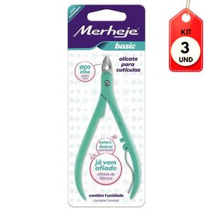 Kit C/03 Merheje Basic Verde Alicate De Cutícula