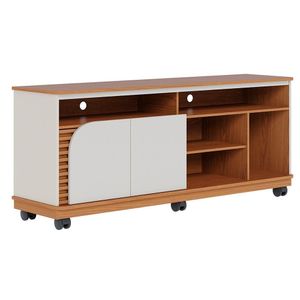 Bancada Rack Para Tv 65 Polegadas Jurere Freijo Off White Matte Clb Freijo Off White Matte