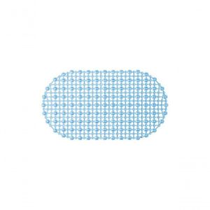 Tapete Oval Para Box De Banheiro Azul