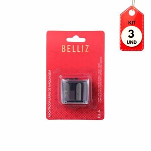 Kit C/03 Belliz Apontador P/ Lápis De Maquiagem