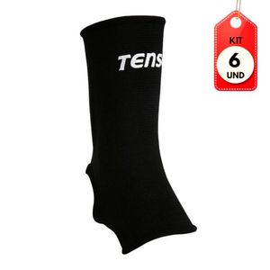 Kit C/06 Tensor 6411 Tornozeleira De Malha Preta P