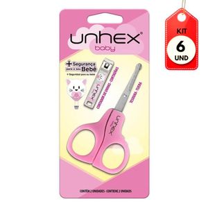 Kit C-06 Merheje Unhex Baby Rosa Kit Tesoura + Cortador