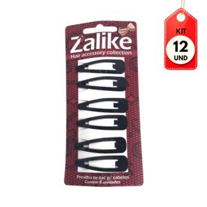 Kit C-12 Zalike 215 Presilha Tic Tac Preta 5cm C-6