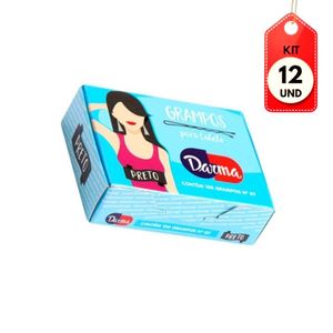 Kit C-12 Darma Grampo P- Cabelo Preto G