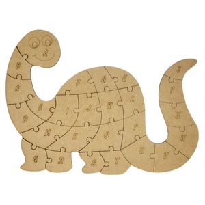 Quebra-cabeça Educativo 100% Mdf Cru 26pçs/35pçs Dinossauro N°2