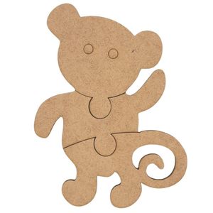 Quebra-cabeça Educativo 100% Mdf Cru 3pçs/4pçs Macaco