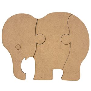Quebra-cabeça Educativo 100% Mdf Cru 3pçs/4pçs Elefante