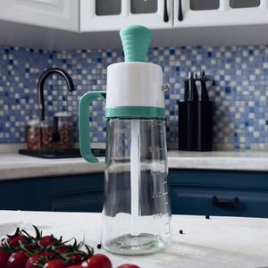 Garrafa Porta óleo Com Dispenser Pincel Em Silicone - Verde