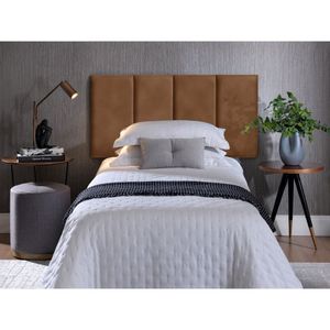 Cabeceira Modular Solteiro Corino 4 Módulos 30cm X 60cm Caramelo