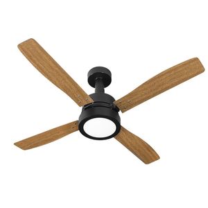 Ventilador De Teto Venti-delta Vintage Led Com 4 Pás Marrom / Preto 220v