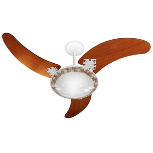 Ventilador De Teto Venti-delta Delta Ventus Com 3 Pás Mogno / Branco 220v