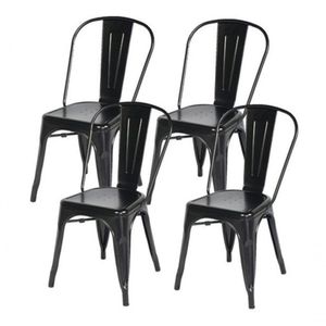 Kit C- 4 Cadeiras Francesinha Tolix Iron Ferro Preto