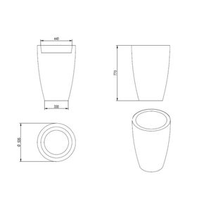 Vaso Cônico Moderno 53 Japi Mármore