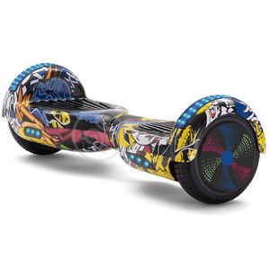 Hoverboard Infantil Skate Elétrico Arte Urbana Led Grafite