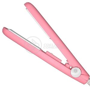 Mini Chapinha Prancha Para Viagem 17cm Bivolt Rosa