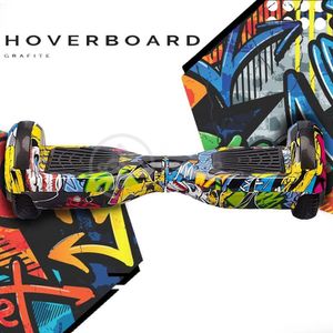 Hoverboard Infantil Skate Elétrico Arte Urbana Led Grafite
